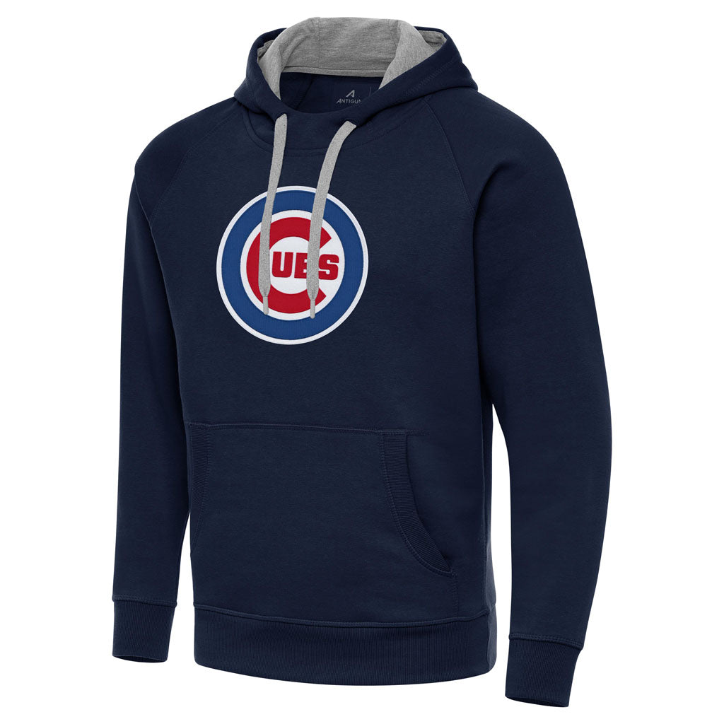 MLB Chicago Cubs Antigua Full Front Victory Pullover Hoodie - Navy