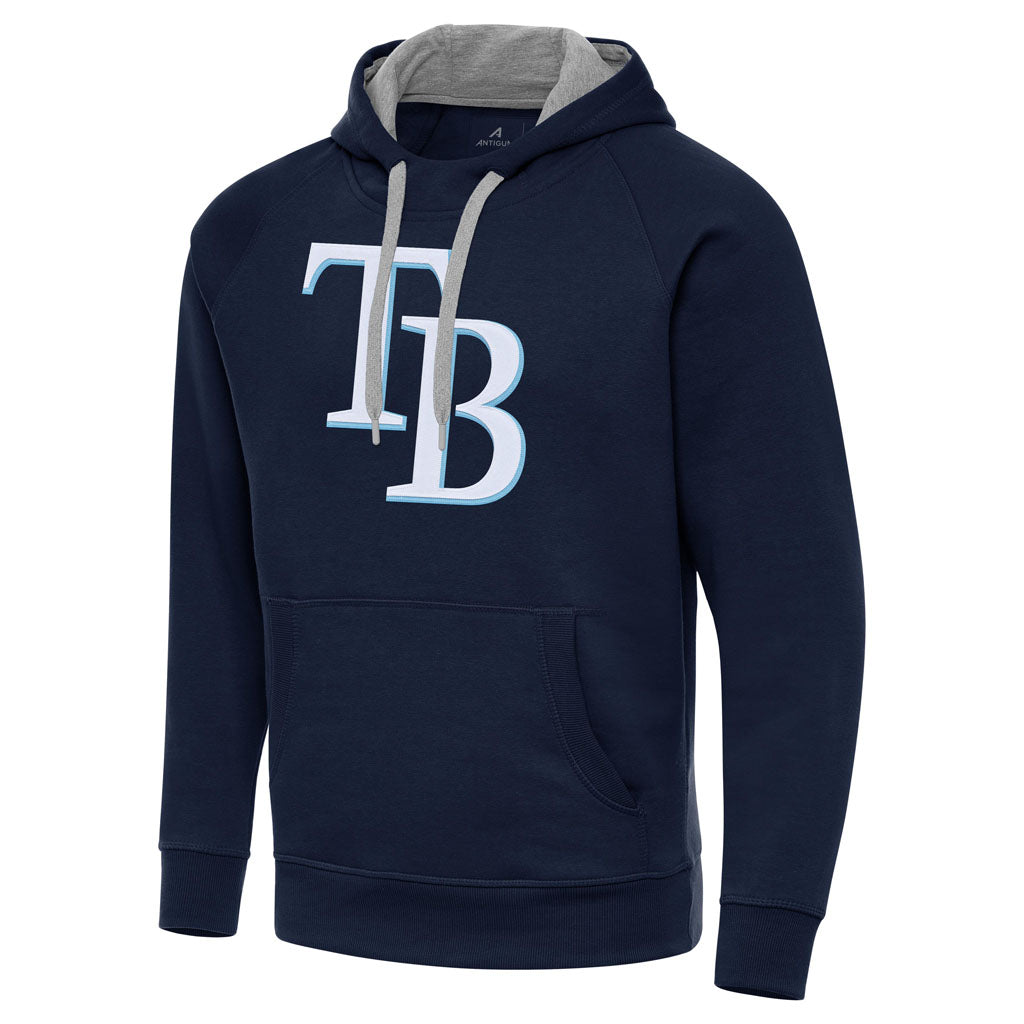 MLB Tampa Bay Rays Antigua Full Front Victory Pullover Hoodie - Navy