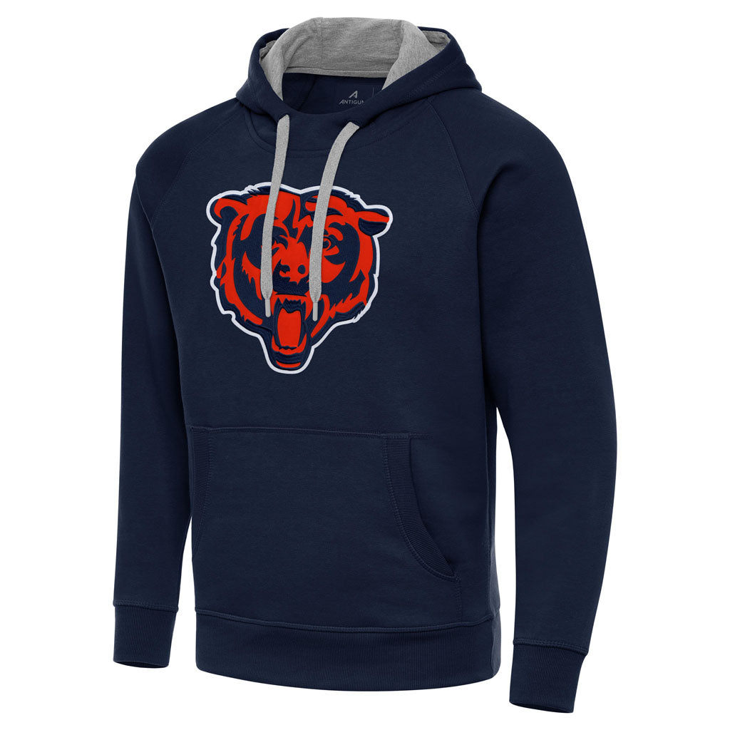 NFL Chicago Bears Antigua Full Front Alternate Victory Pullover Hoodie - Navy