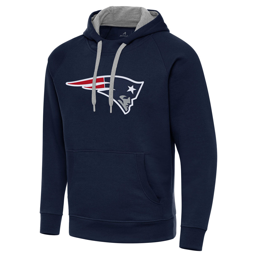 NFL New England Patriots Antigua Full Front Victory Pullover Hoodie - Navy