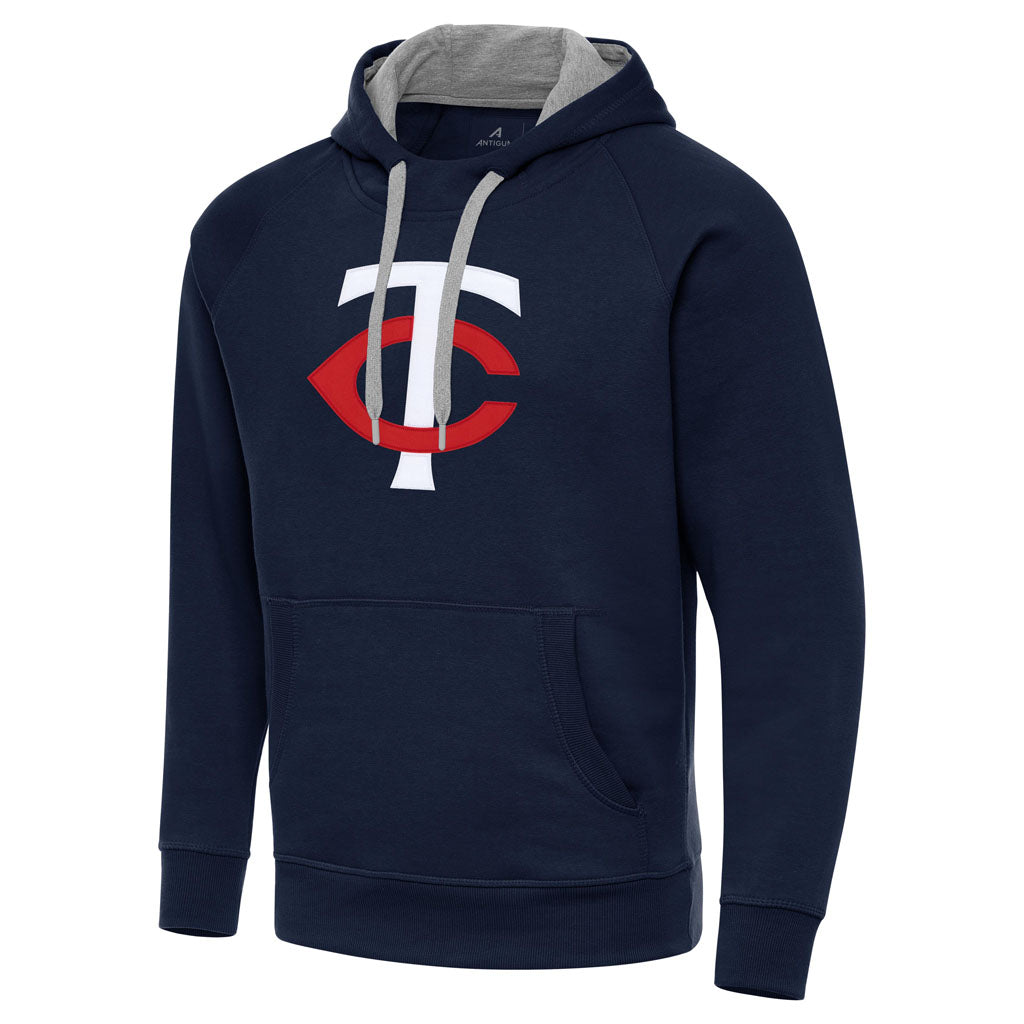 MLB Minnesota Twins Antigua Full Front Victory Pullover Hoodie - Navy