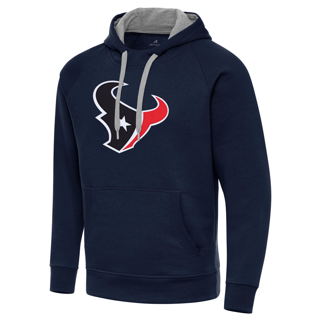 NFL Houston Texans Antigua Full Front Victory Pullover Hoodie - Navy