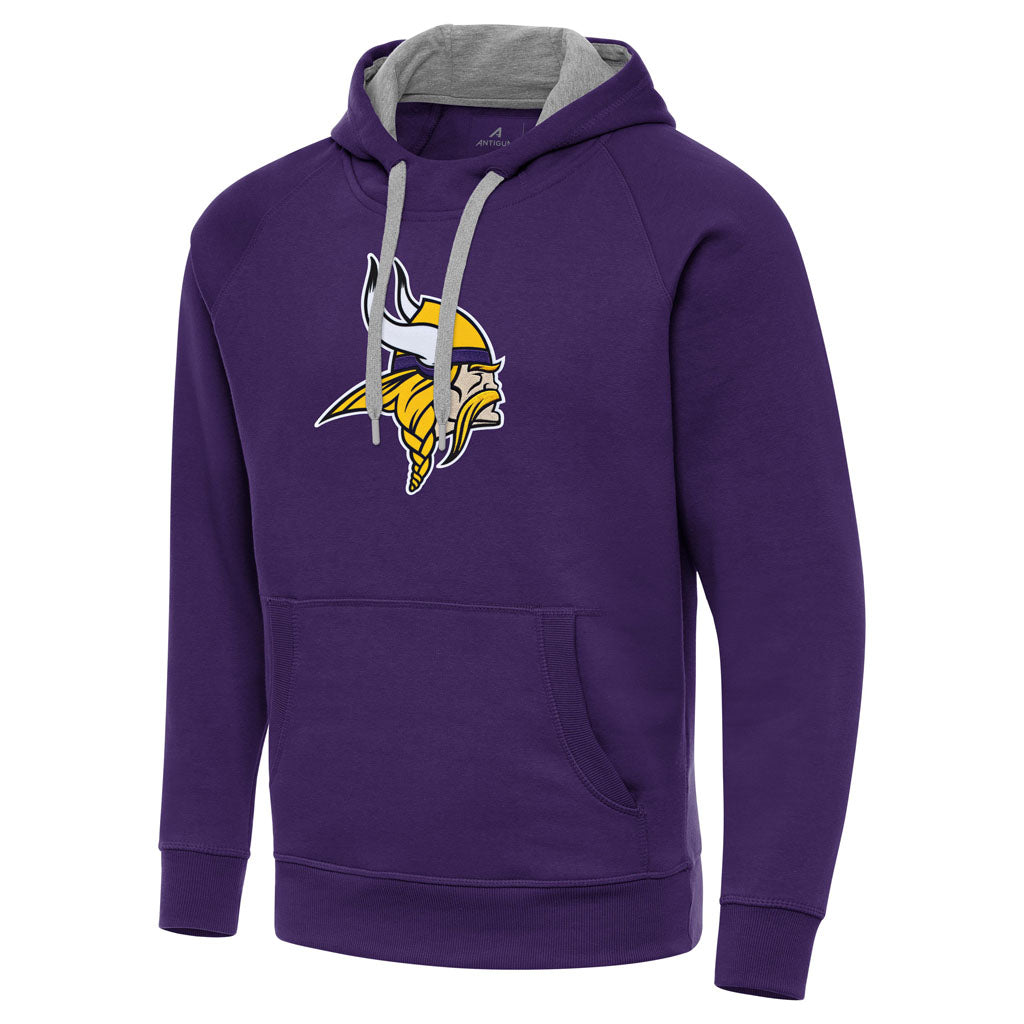 NFL Minnesota Vikings Antigua Full Front Victory Pullover Hoodie - Purple