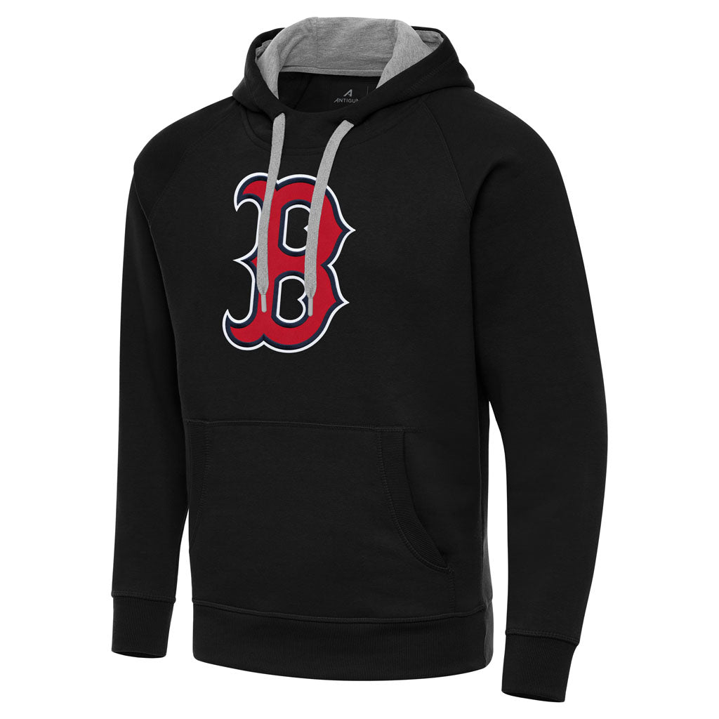 MLB Boston Red Sox Antigua Full Front Victory Pullover Hoodie - Black