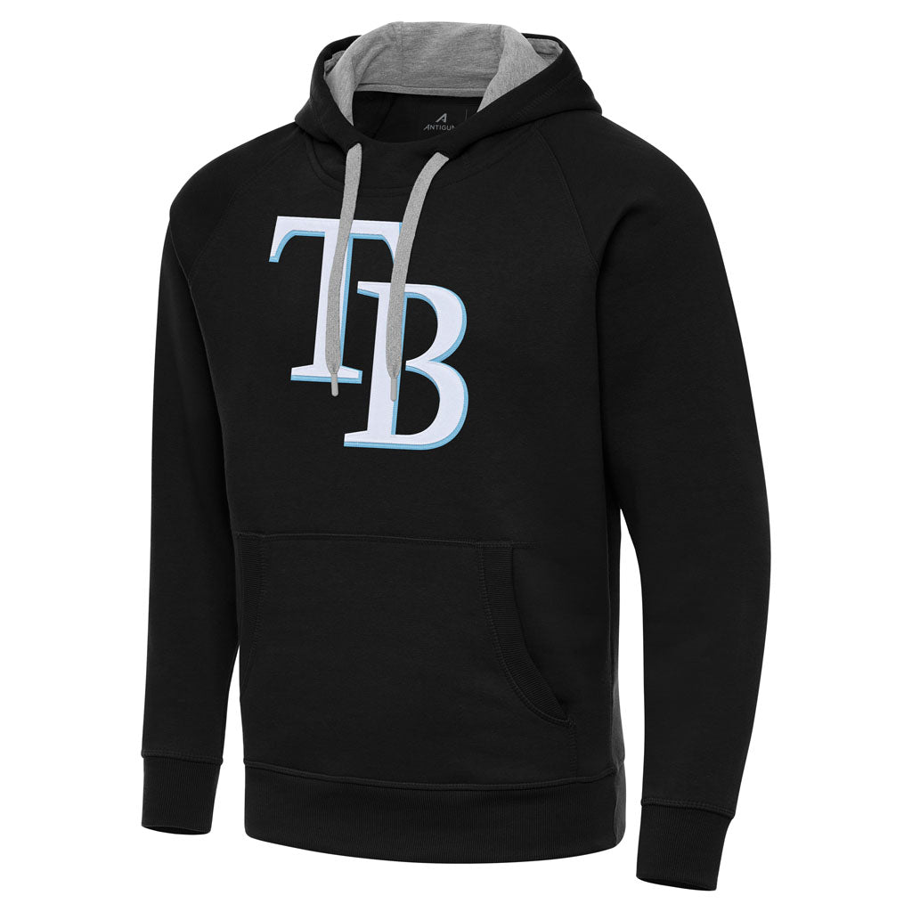 MLB Tampa Bay Rays Antigua Full Front Victory Pullover Hoodie - Black