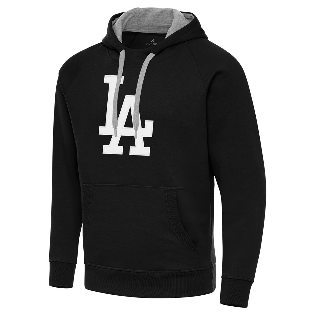 MLB Los Angeles Dodgers Antigua Full Front Victory Pullover Hoodie - Black