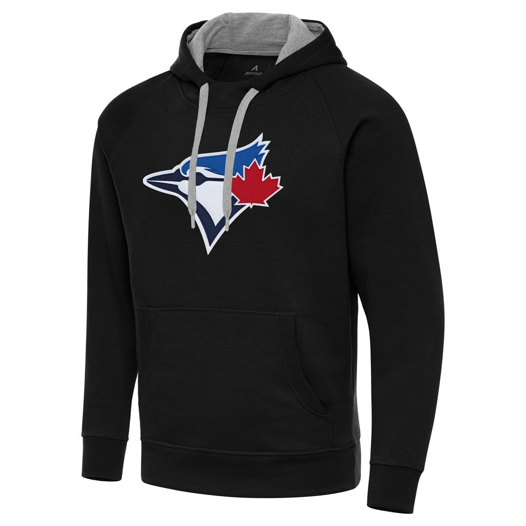 MLB Toronto Blue Jays Antigua Full Front Victory Pullover Hoodie - Black