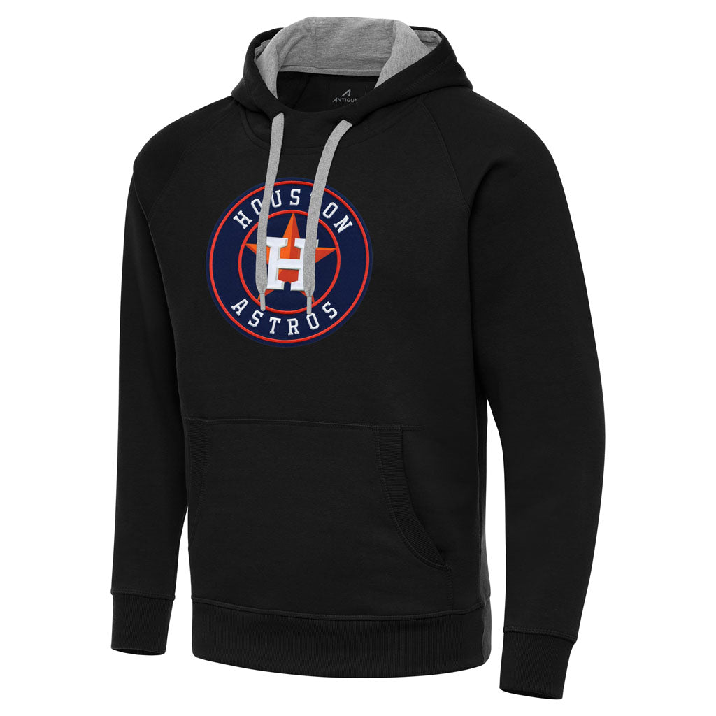 MLB Houston Astros Antigua Full Front Victory Pullover Hoodie - Black