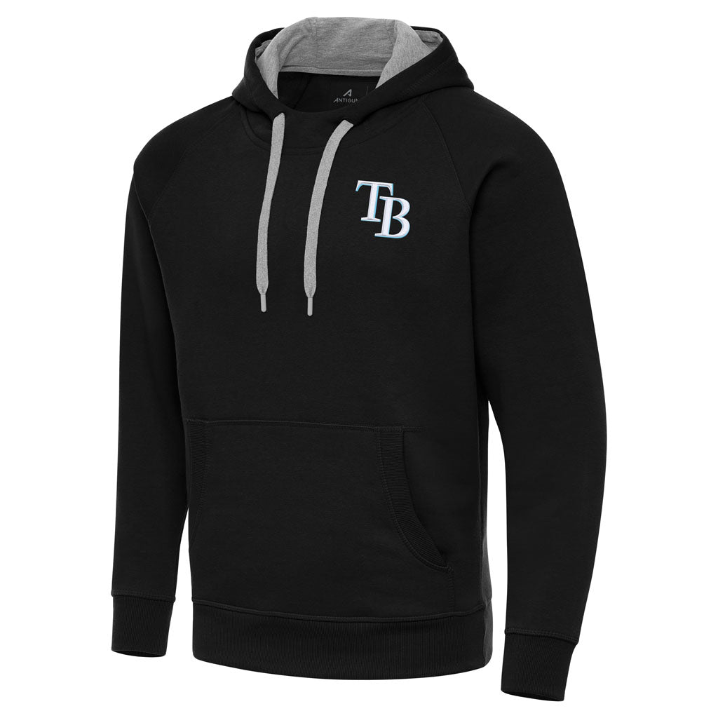 MLB Tampa Bay Rays Antigua Victory Pullover Hoodie - Black