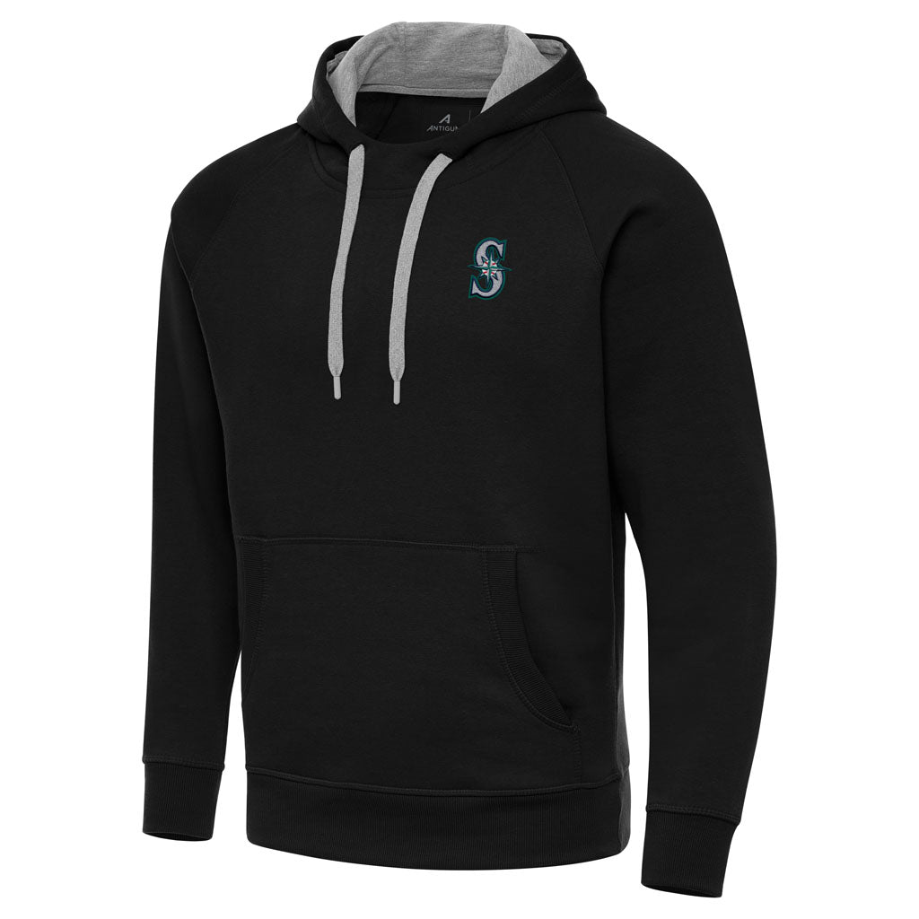 MLB Seattle Mariners Antigua Victory Pullover Hoodie - Black