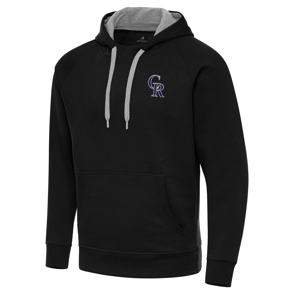 MLB Colorado Rockies Antigua Victory Pullover Hoodie - Black