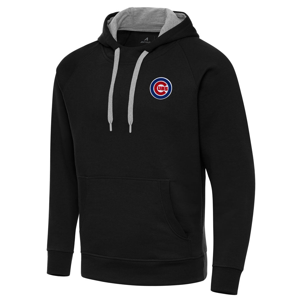 MLB Chicago Cubs Antigua Victory Pullover Hoodie - Black