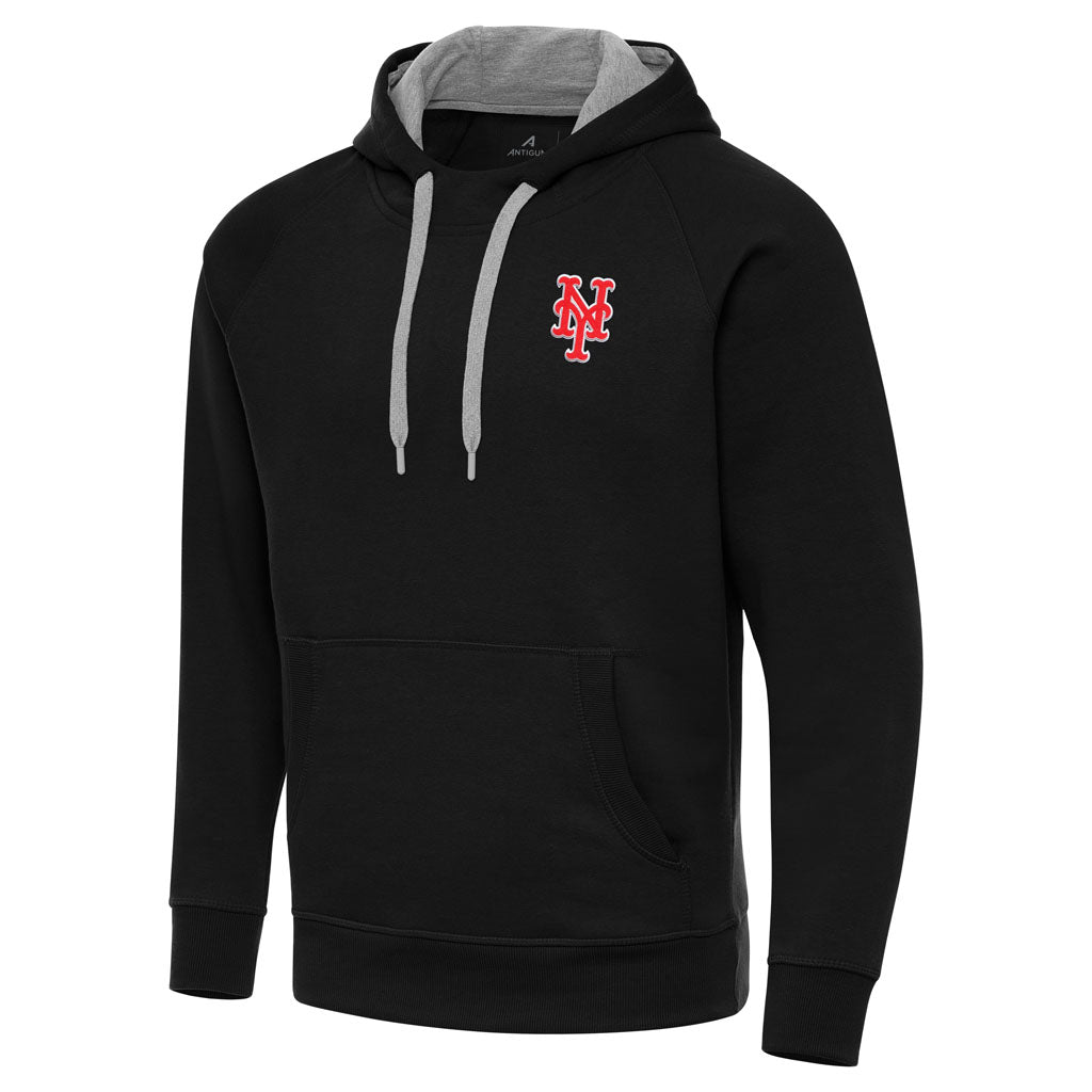 MLB New York Mets Antigua Victory Pullover Hoodie - Black