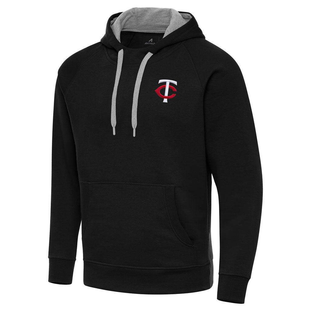 MLB Minnesota Twins Antigua Victory Pullover Hoodie - Black