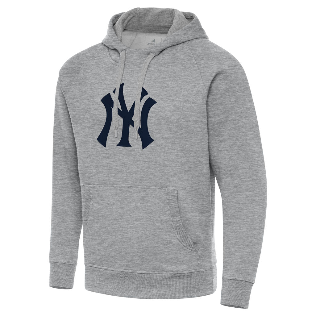 MLB New York Yankees Antigua Full Front Victory Pullover Hoodie - Heather gray