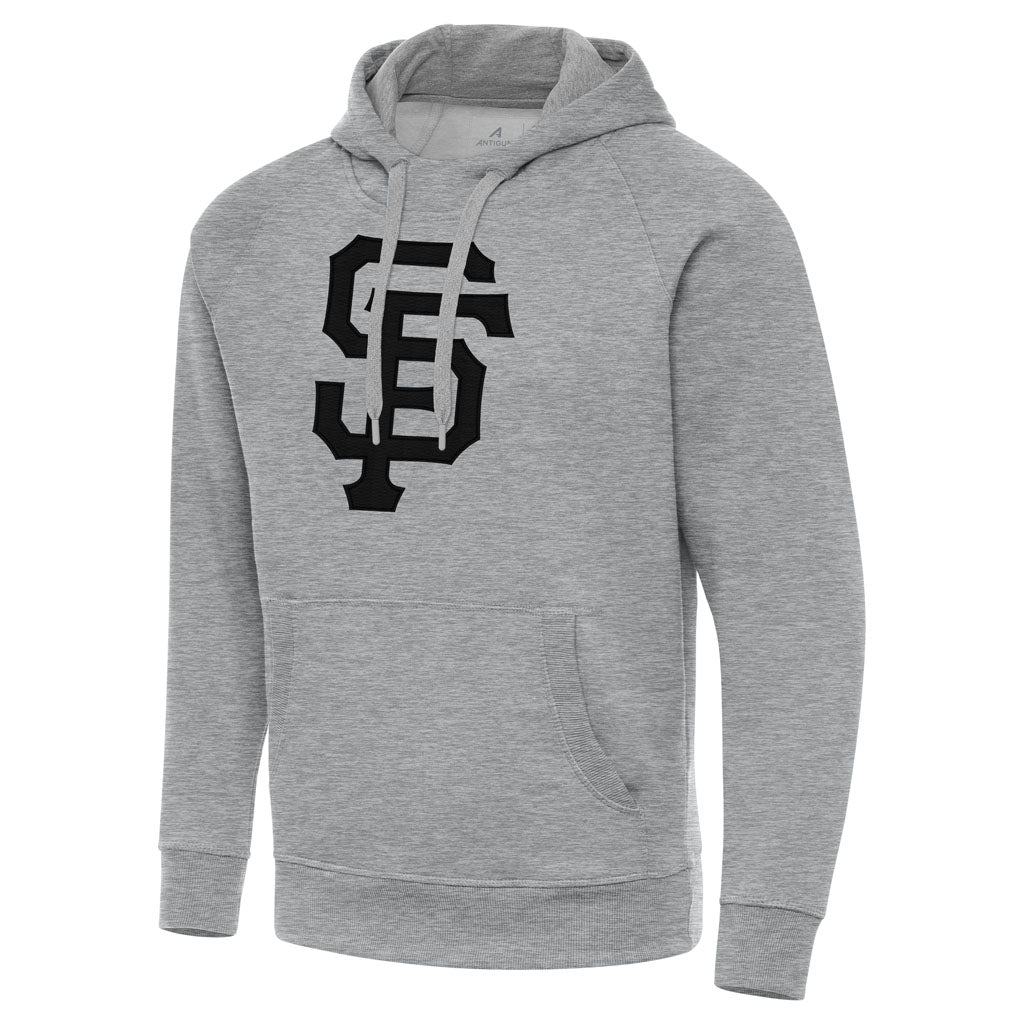 MLB San Francisco Giants Antigua Full Front Victory Pullover Hoodie - Heather gray