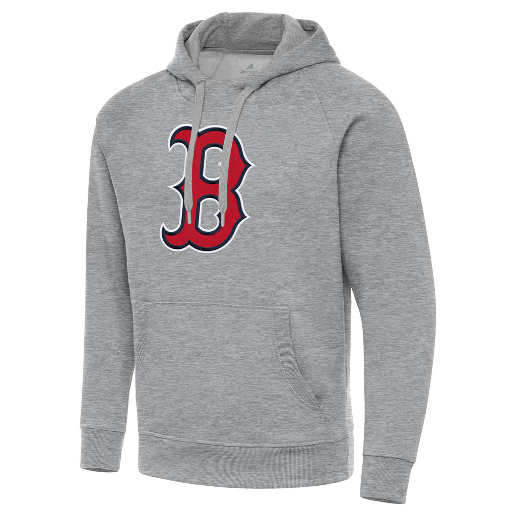 MLB Boston Red Sox Antigua Full Front Victory Pullover Hoodie - Heather gray