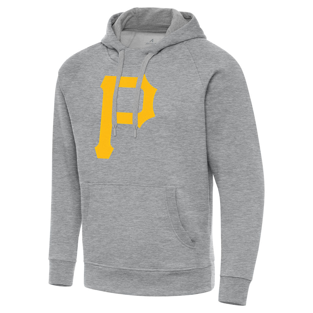 MLB Pittsburgh Pirates Antigua Full Front Victory Pullover Hoodie - Heather gray