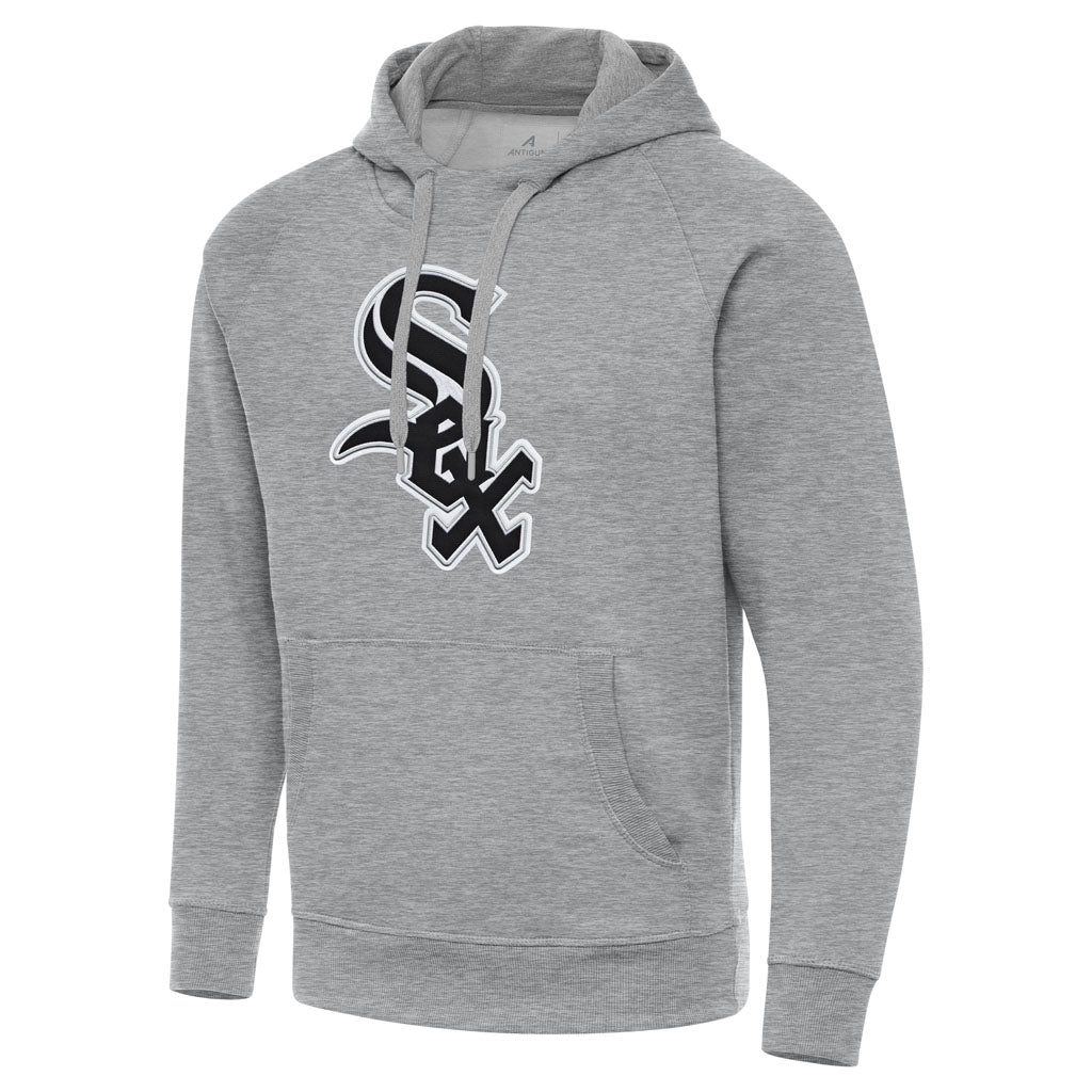 MLB Chicago White Sox Antigua Full Front Victory Pullover Hoodie - Heather gray