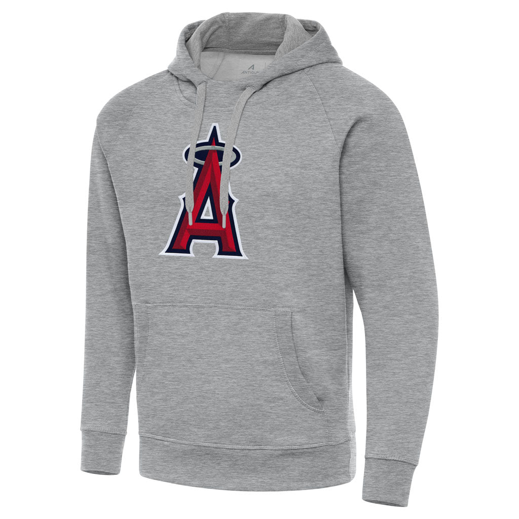 MLB Los Angeles Angels Antigua Full Front Victory Pullover Hoodie - Heather gray