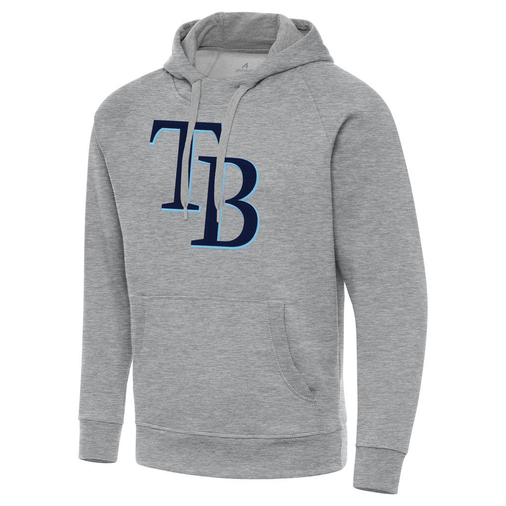 MLB Tampa Bay Rays Antigua Full Front Victory Pullover Hoodie - Heather gray