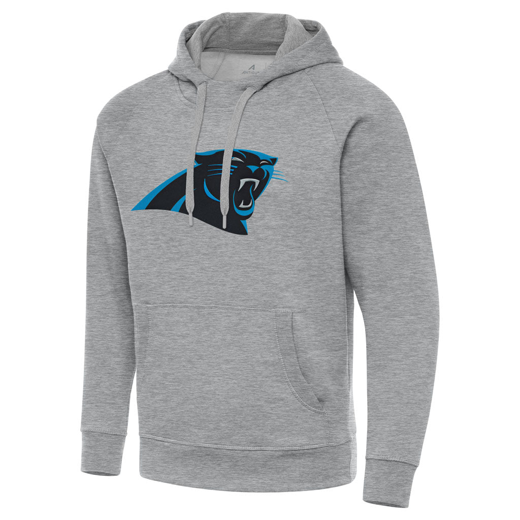 NFL Carolina Panthers Antigua Full Front Victory Pullover Hoodie - Heather gray