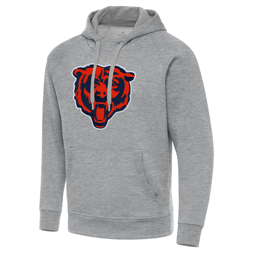 NFL Chicago Bears Antigua Full Front Alternate Victory Pullover Hoodie - Heather gray