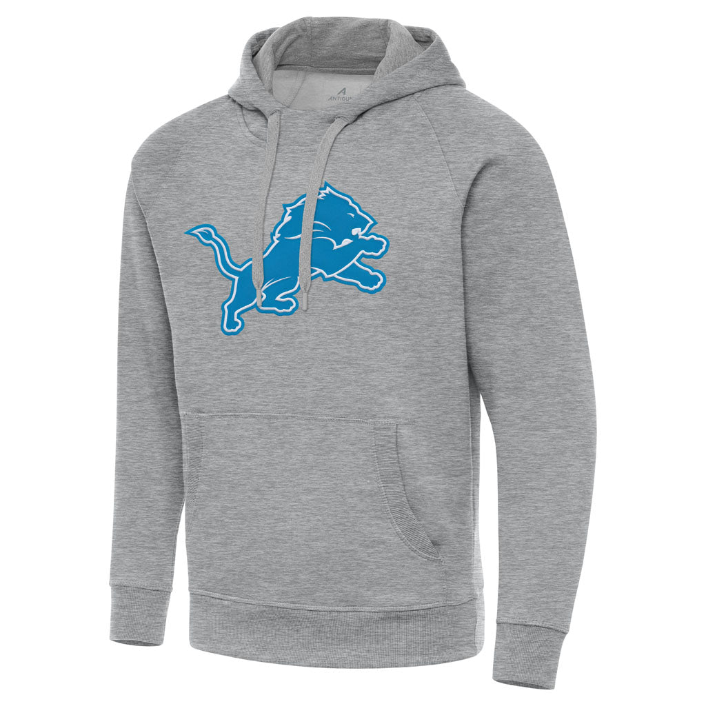 NFL Detroit Lions Antigua Full Front Victory Pullover Hoodie - Heather gray