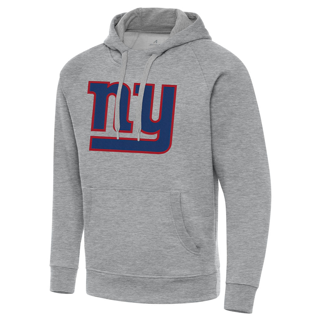 NFL New York Giants Antigua Full Front Victory Pullover Hoodie - Heather gray