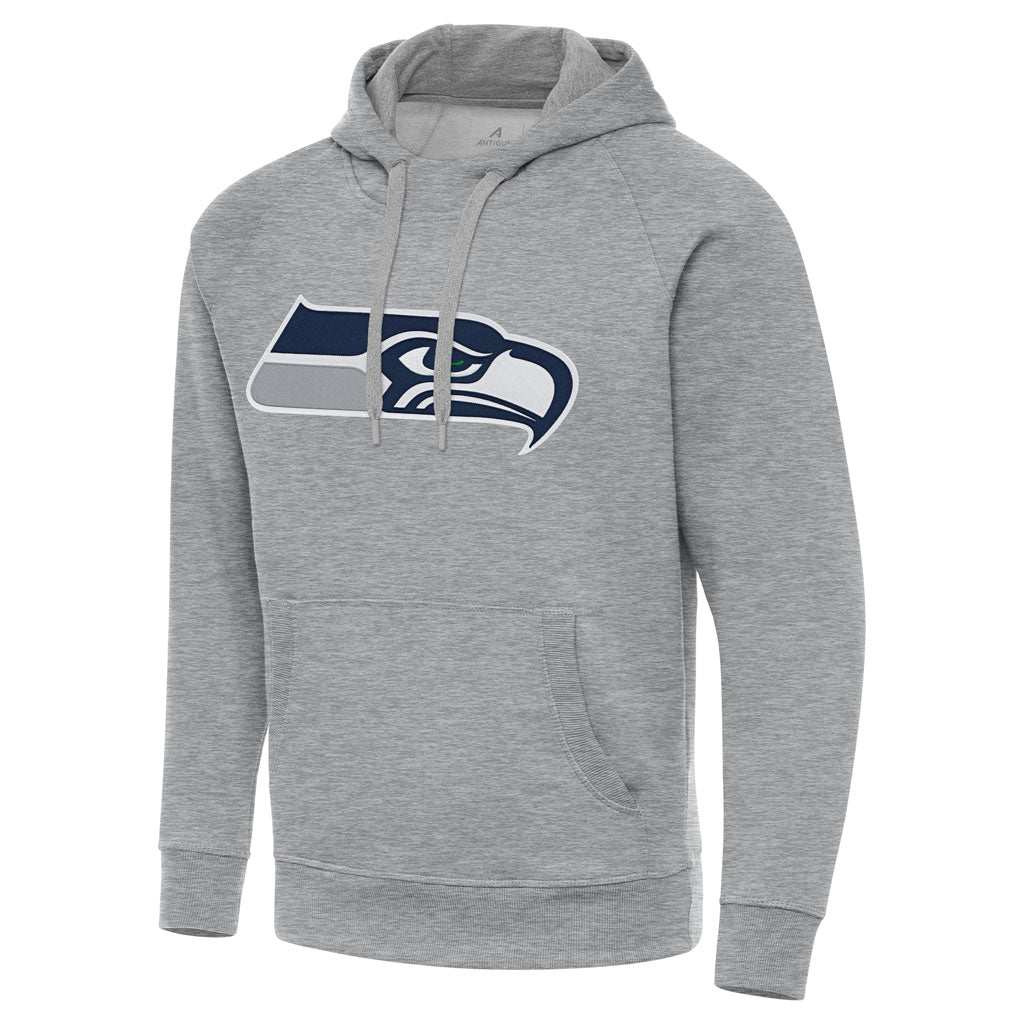 NFL Seattle Seahawks Antigua Full Front Victory Pullover Hoodie - Heather gray