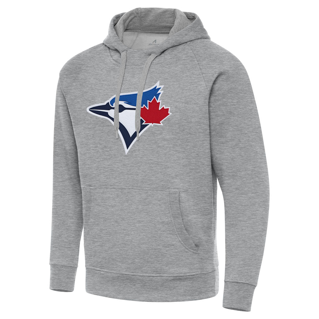 MLB Toronto Blue Jays Antigua Full Front Victory Pullover Hoodie - Heather gray