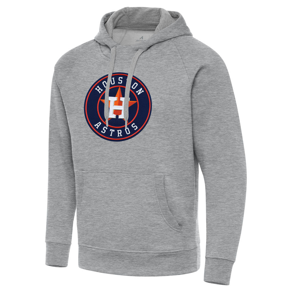MLB Houston Astros Antigua Full Front Victory Pullover Hoodie - Heather gray