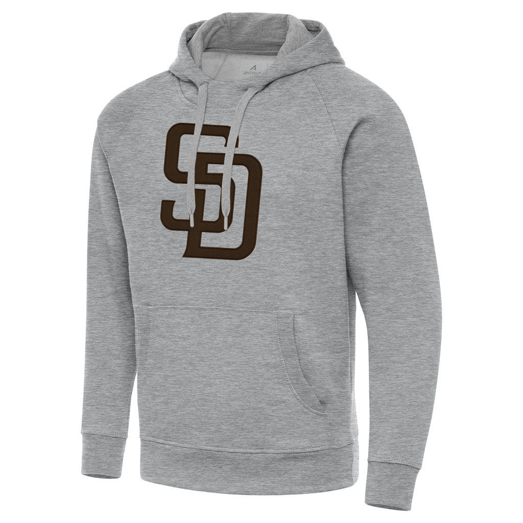 MLB San Diego Padres Antigua Full Front Victory Pullover Hoodie - Heather gray