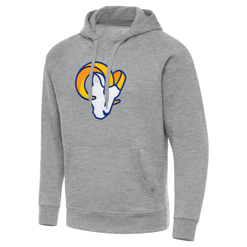 NFL Los Angeles Rams Antigua Full Front Victory Pullover Hoodie - Heather gray
