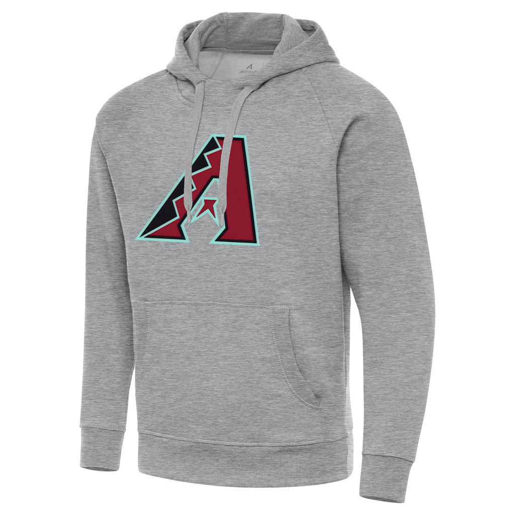 MLB Arizona Diamondbacks Antigua Full Front Victory Pullover Hoodie - Heather gray
