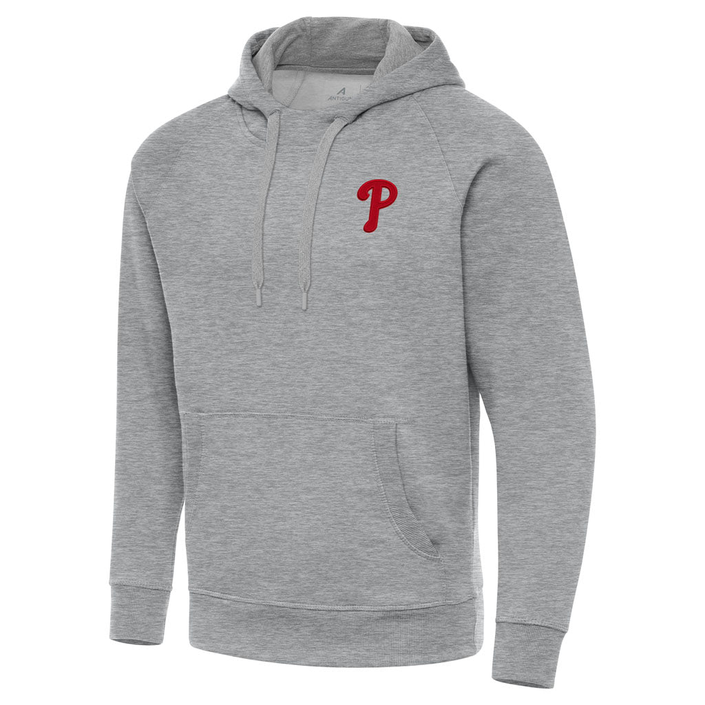 MLB Philadelphia Phillies Antigua Victory Pullover Hoodie - Heather Gray