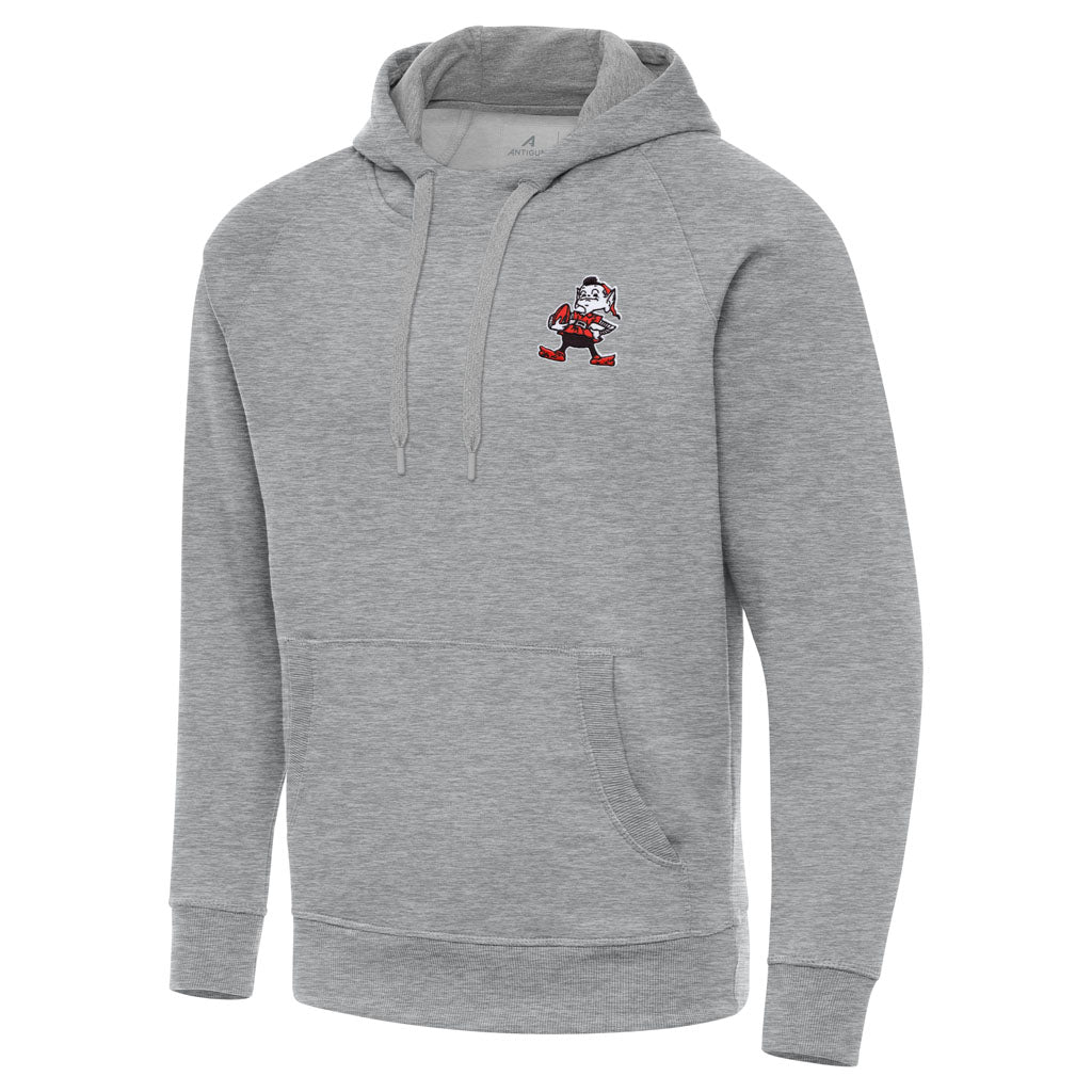 NFL Cleveland Browns Antigua Throwback Victory Pullover Hoodie - Heather gray