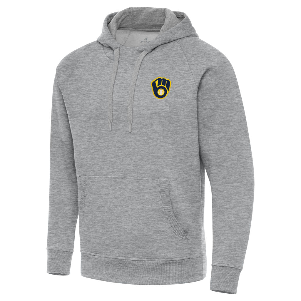 MLB Milwaukee Brewers Antigua Victory Pullover Hoodie - Heather gray