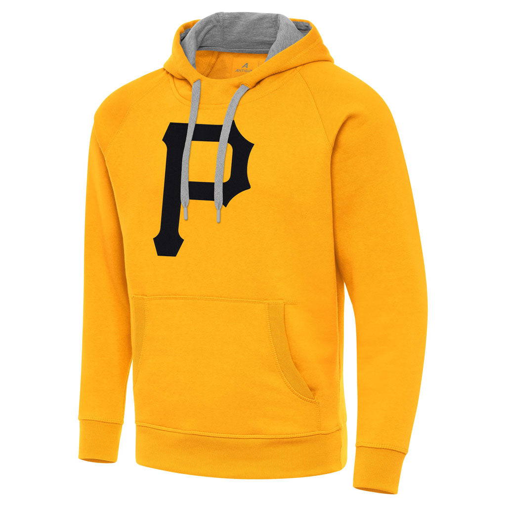 MLB Pittsburgh Pirates Antigua Full Front Victory Pullover Hoodie - Gold