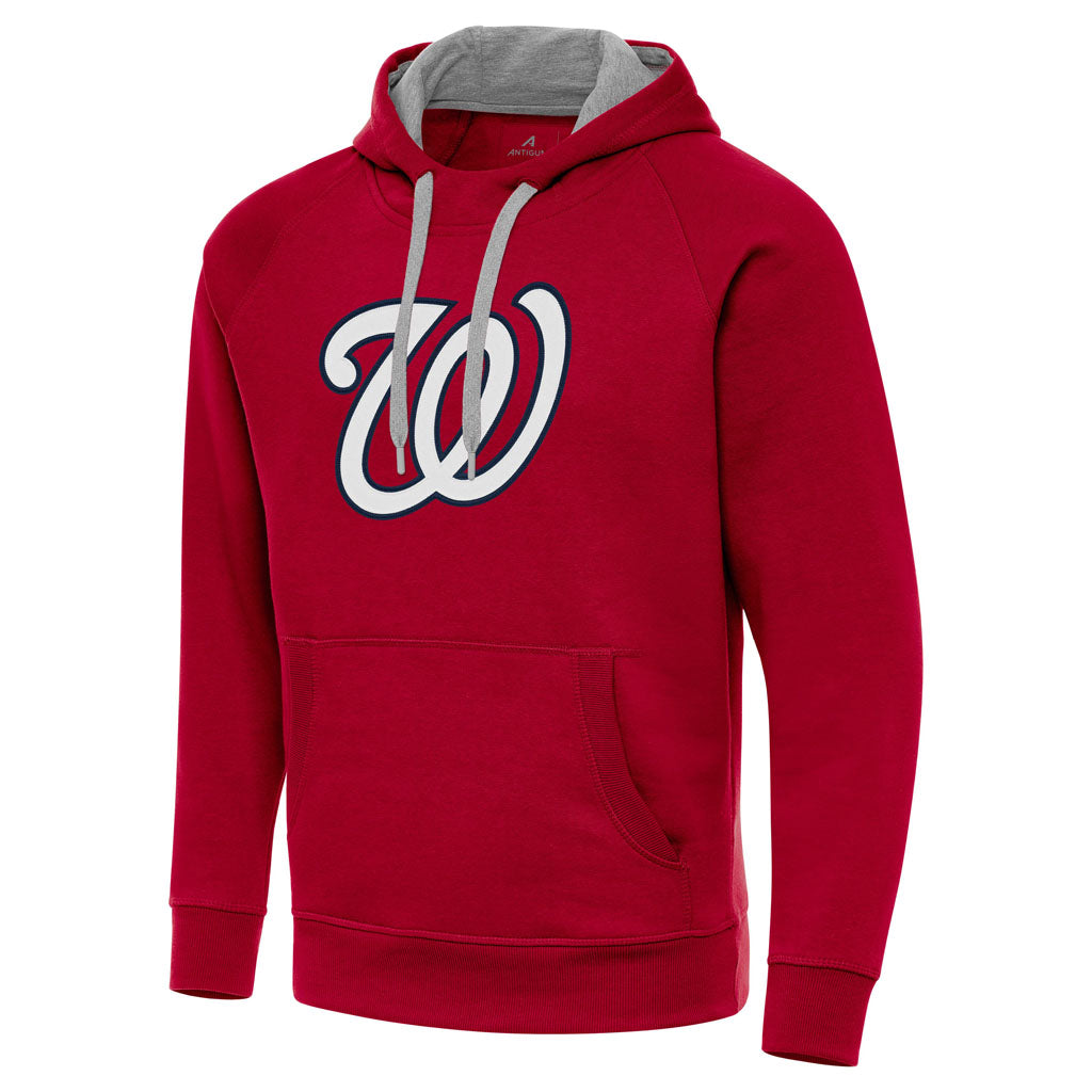 MLB Washington Nationals Antigua Full Front Victory Pullover Hoodie - Red