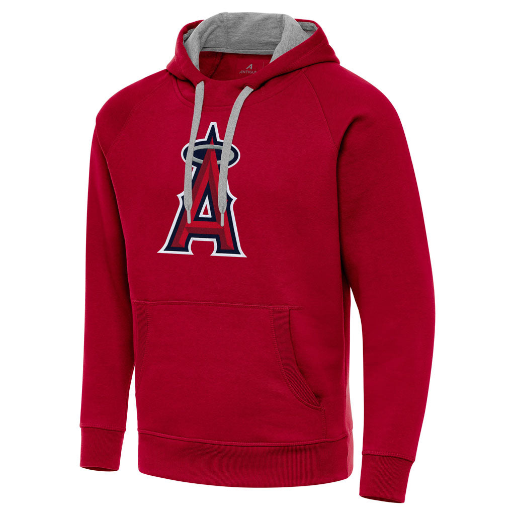 MLB Los Angeles Angels Antigua Full Front Victory Pullover Hoodie - Red
