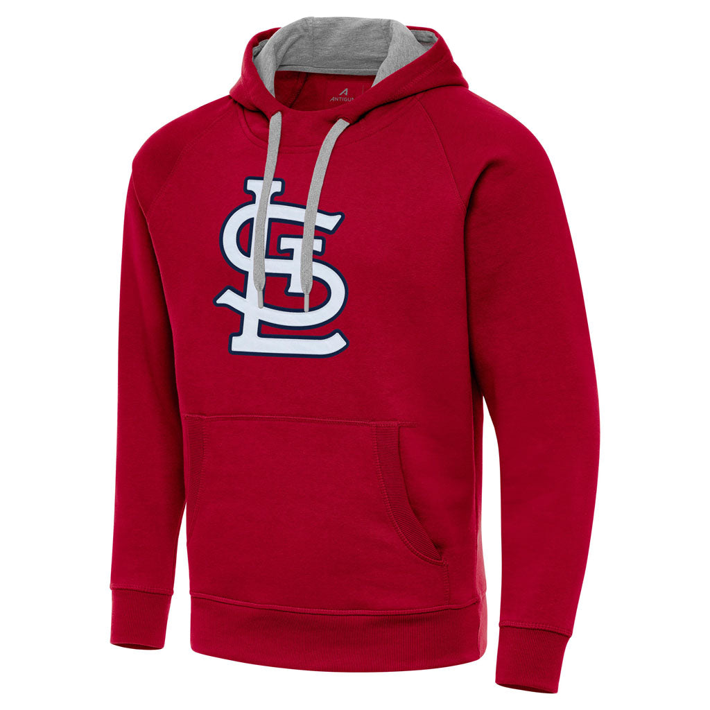 MLB St. Louis Cardinals Antigua Full Front Victory Pullover Hoodie - Red