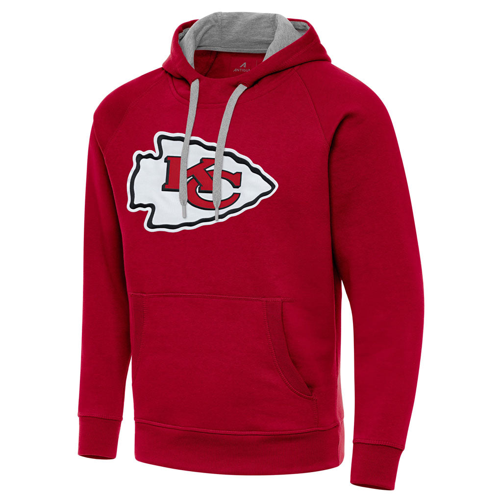 NFL Kansas City Chiefs Antigua Full Front Victory Pullover Hoodie - Red