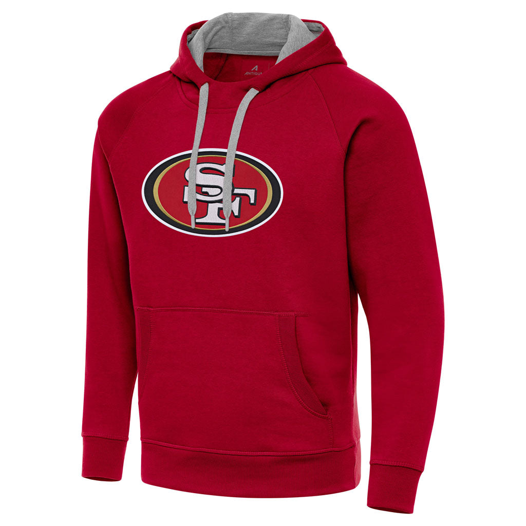 NFL San Francisco 49ers Antigua Full Front Victory Pullover Hoodie - Red