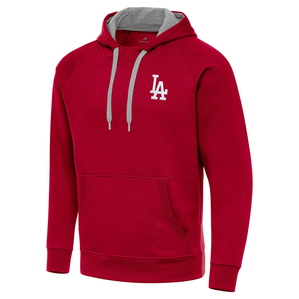 MLB Los Angeles Dodgers Antigua Victory Pullover Hoodie - Red