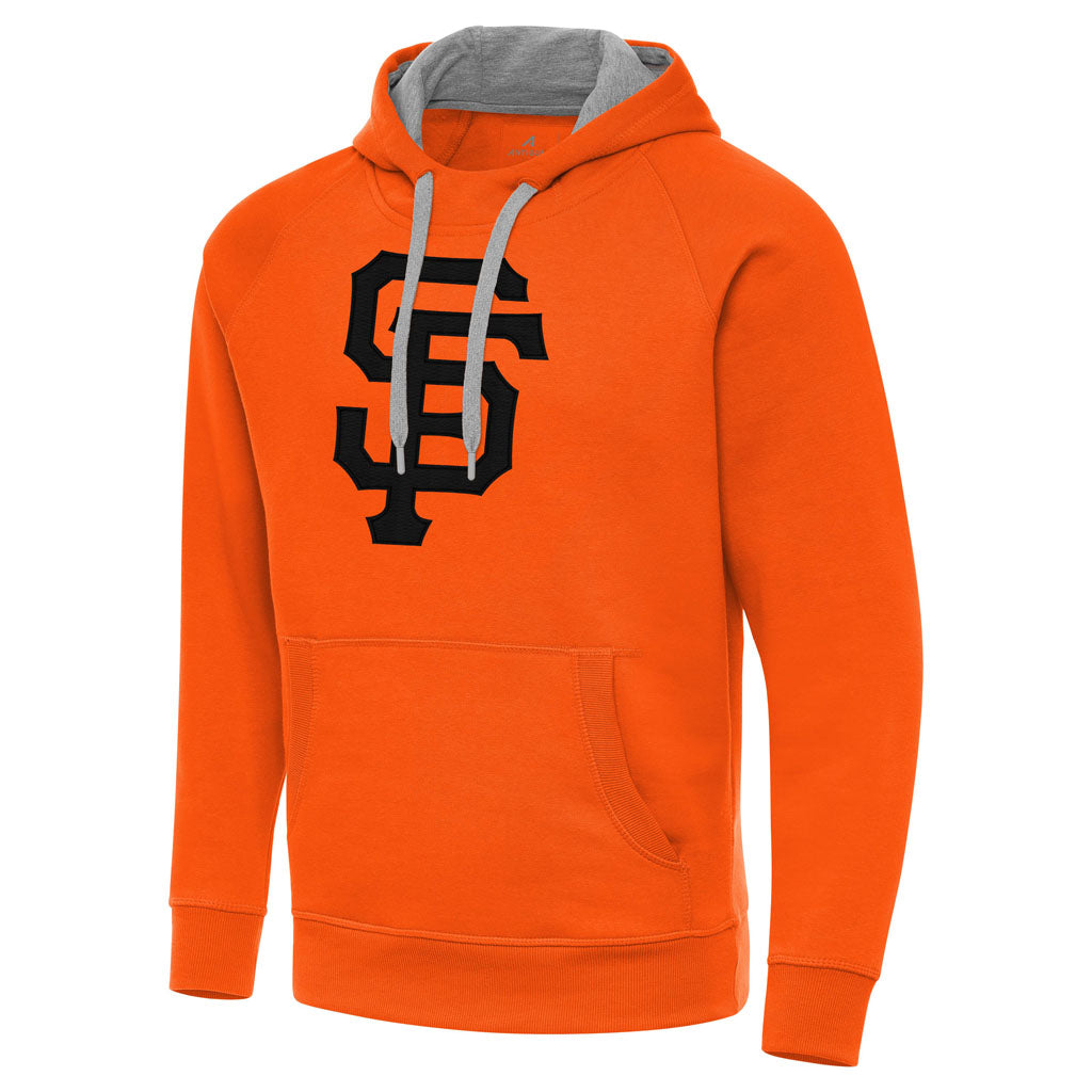 MLB San Francisco Giants Antigua Full Front Victory Pullover Hoodie - Orange