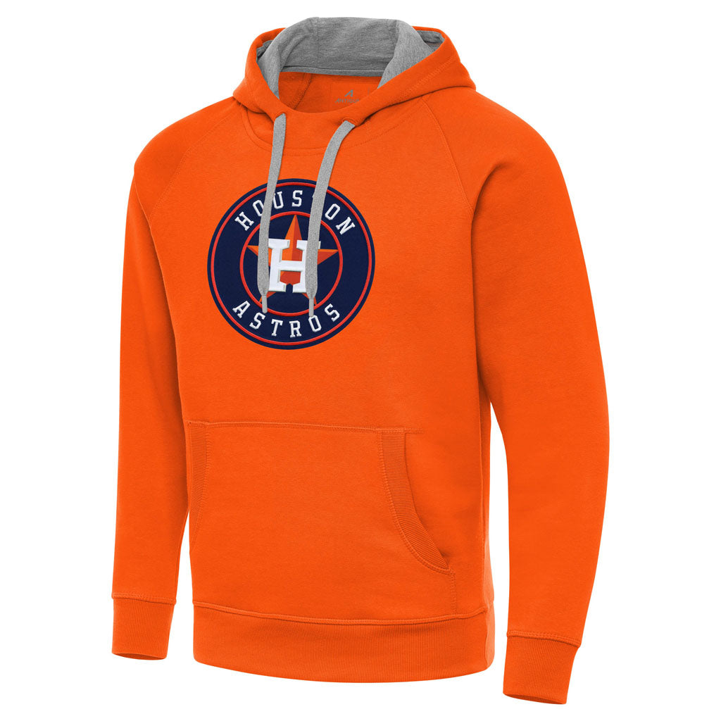 MLB Houston Astros Antigua Full Front Victory Pullover Hoodie - Orange