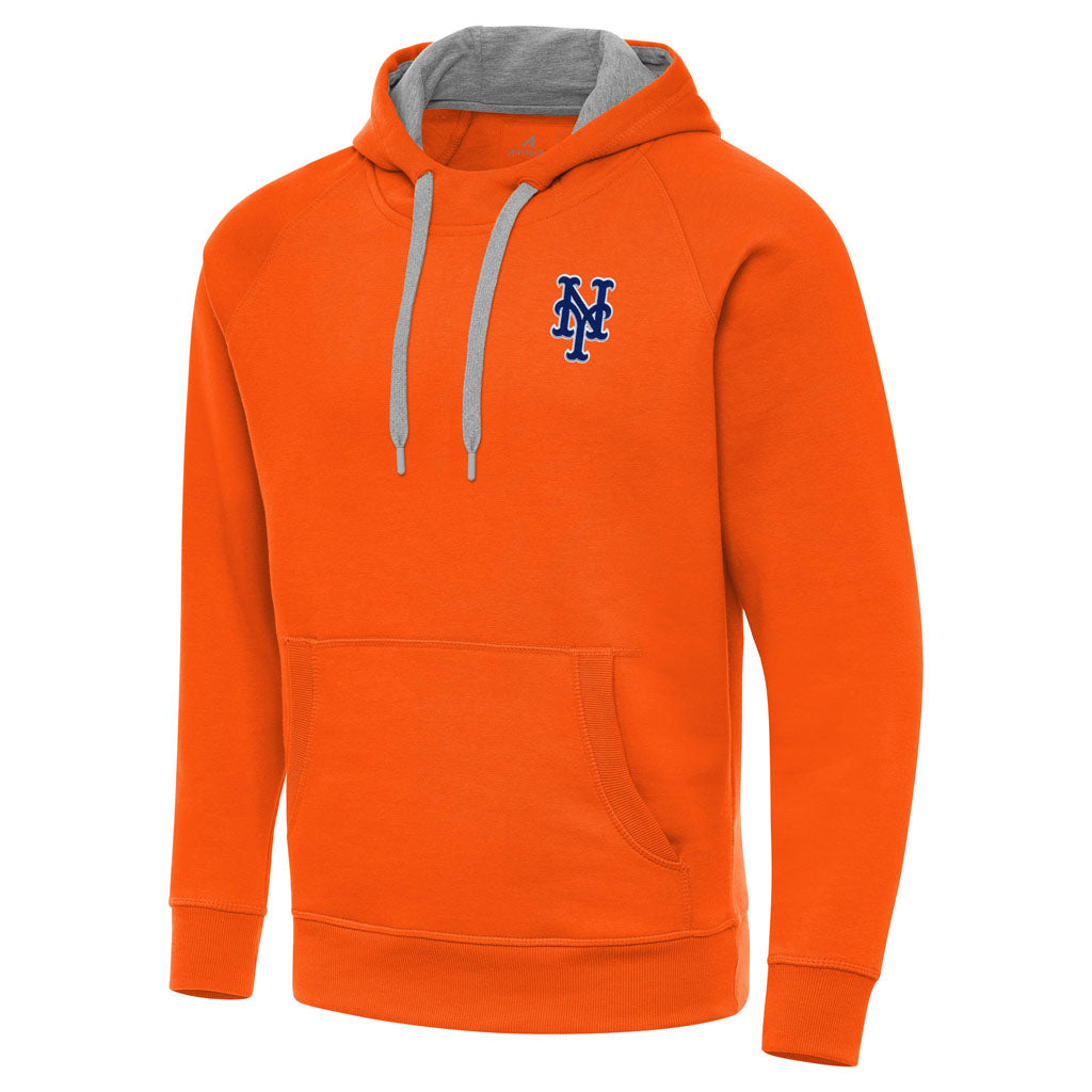 MLB New York Mets Antigua Victory Pullover Hoodie - Orange