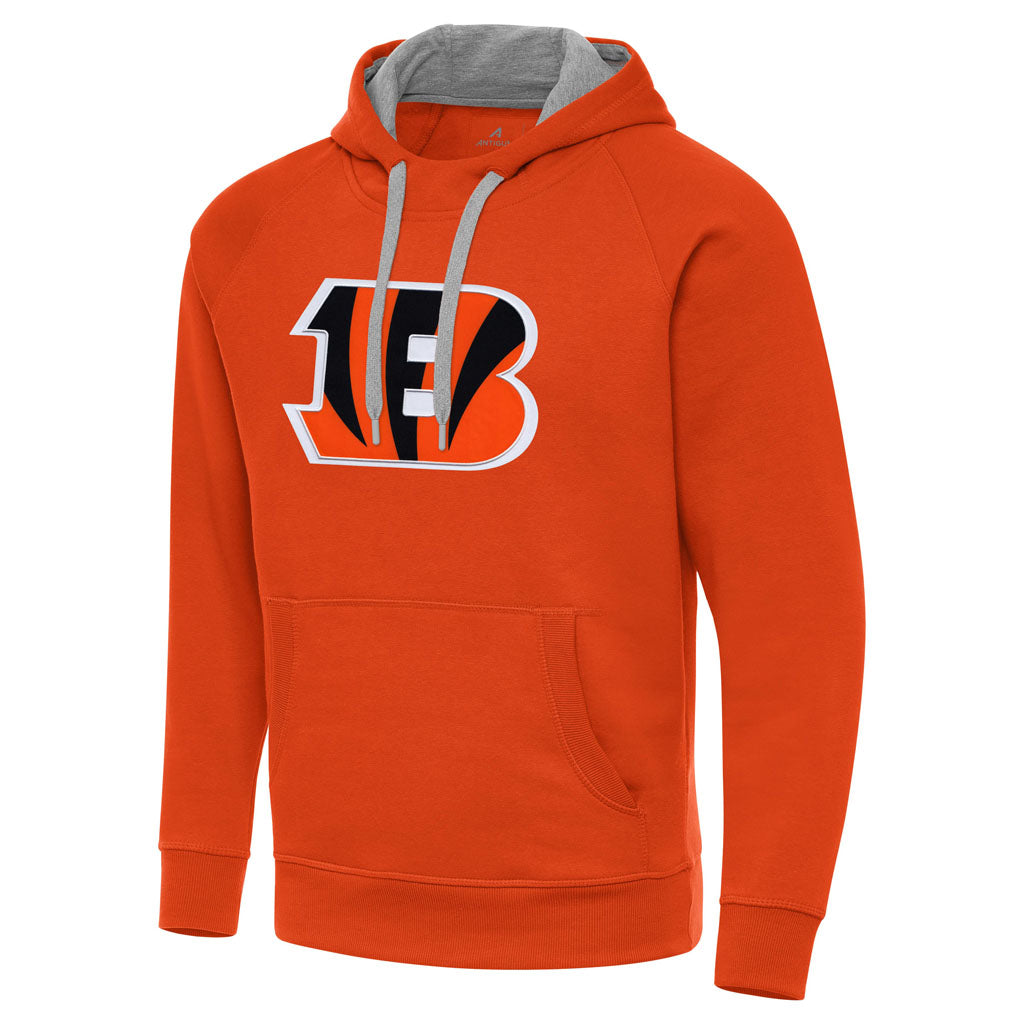 NFL Cincinnati Bengals Antigua Full Front Victory Pullover Hoodie - Orange