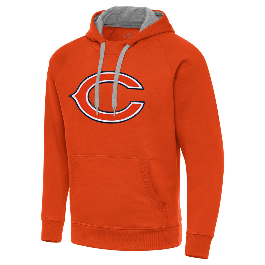 NFL Chicago Bears Antigua Full Front Victory Pullover Hoodie - Orange
